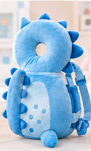 PandaEar Blue Dinosaur baby head protection backpack — illustrative color image