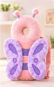 PandaEar Pink Butterfly baby head protection backpack — illustrative color image